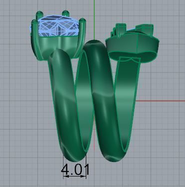 Spiral Ring With Heart Diamond 4846 3D print model_6