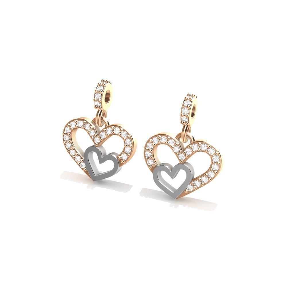 Heart charm 3D print model_5