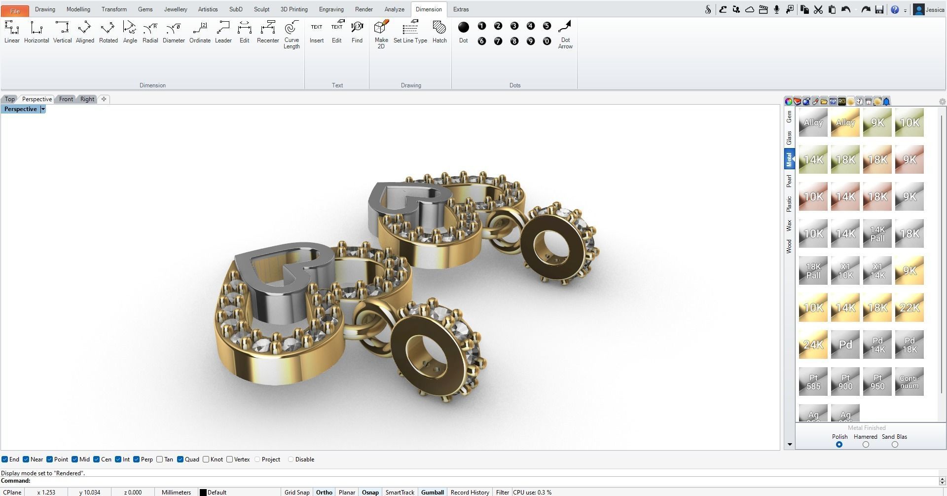 Heart charm 3D print model_8