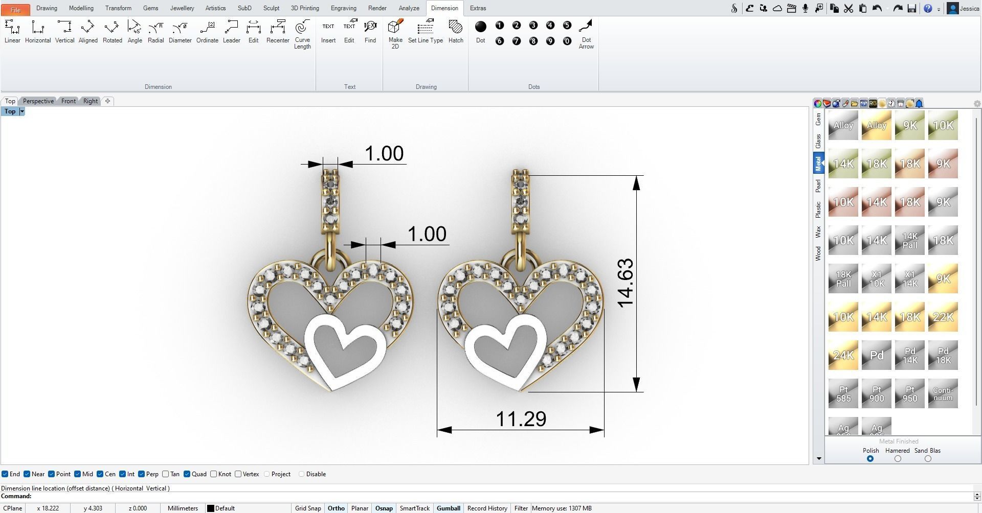 Heart charm 3D print model_6
