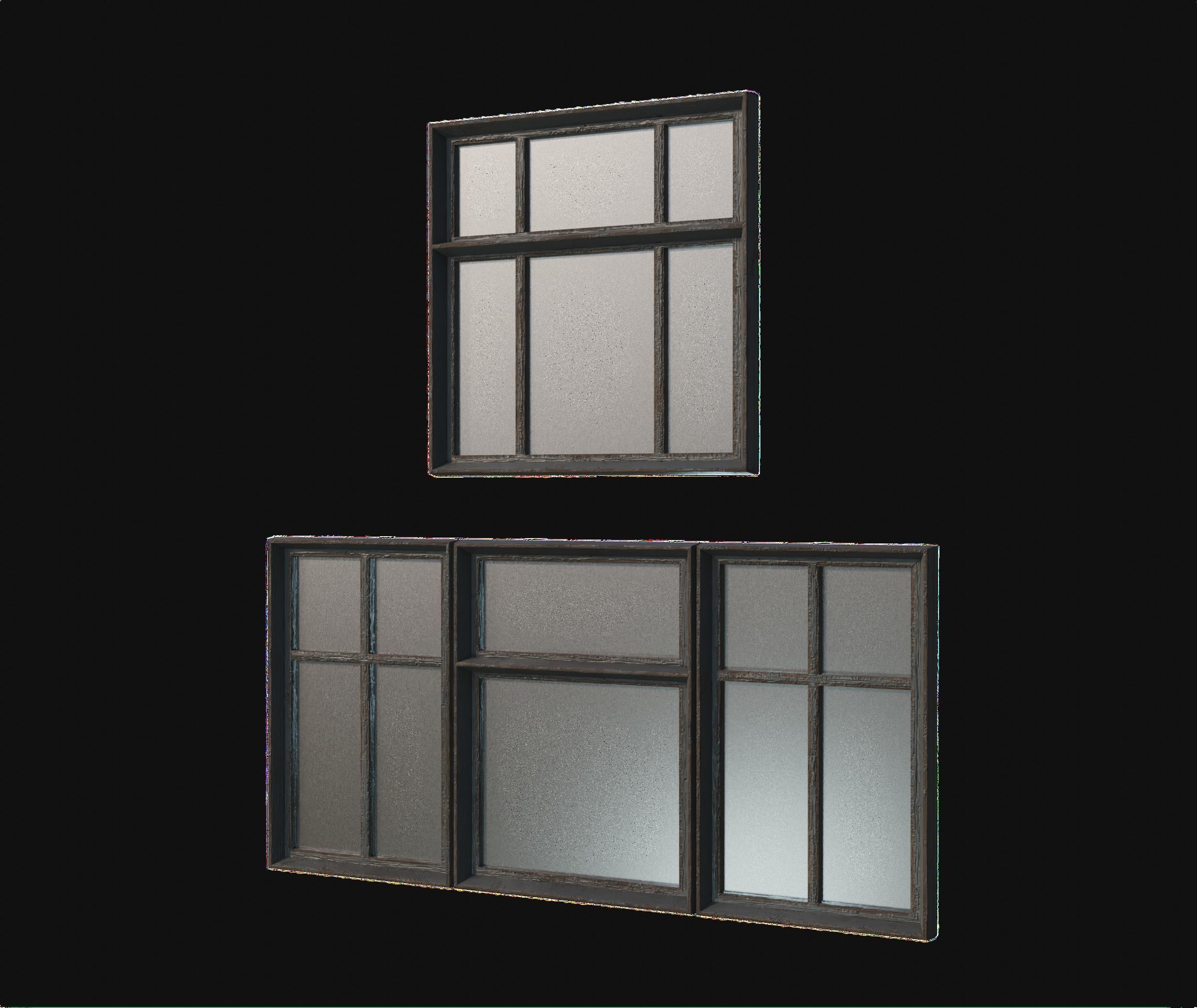 20 old windows pack Low-poly 3D model_63