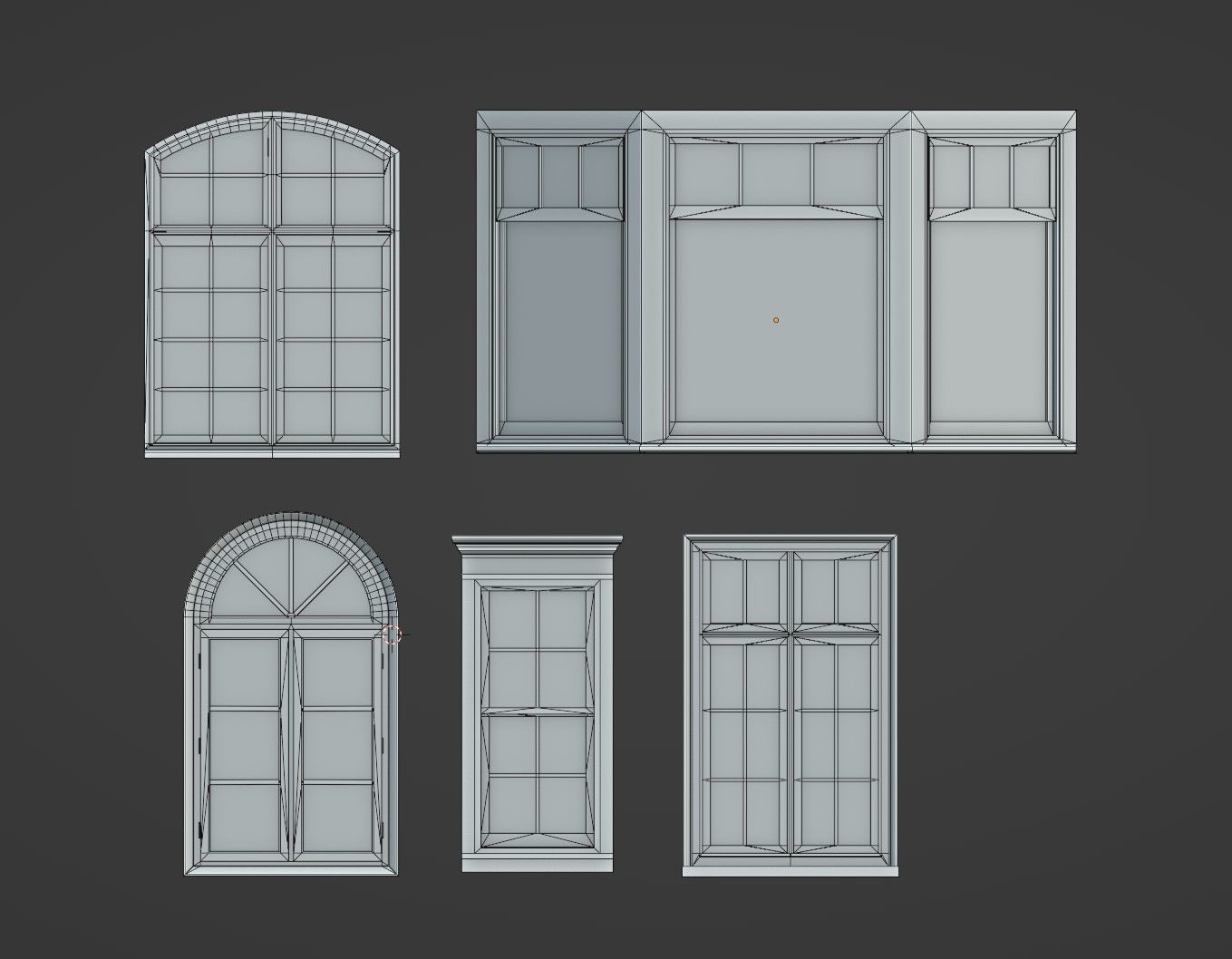 20 old windows pack Low-poly 3D model_53