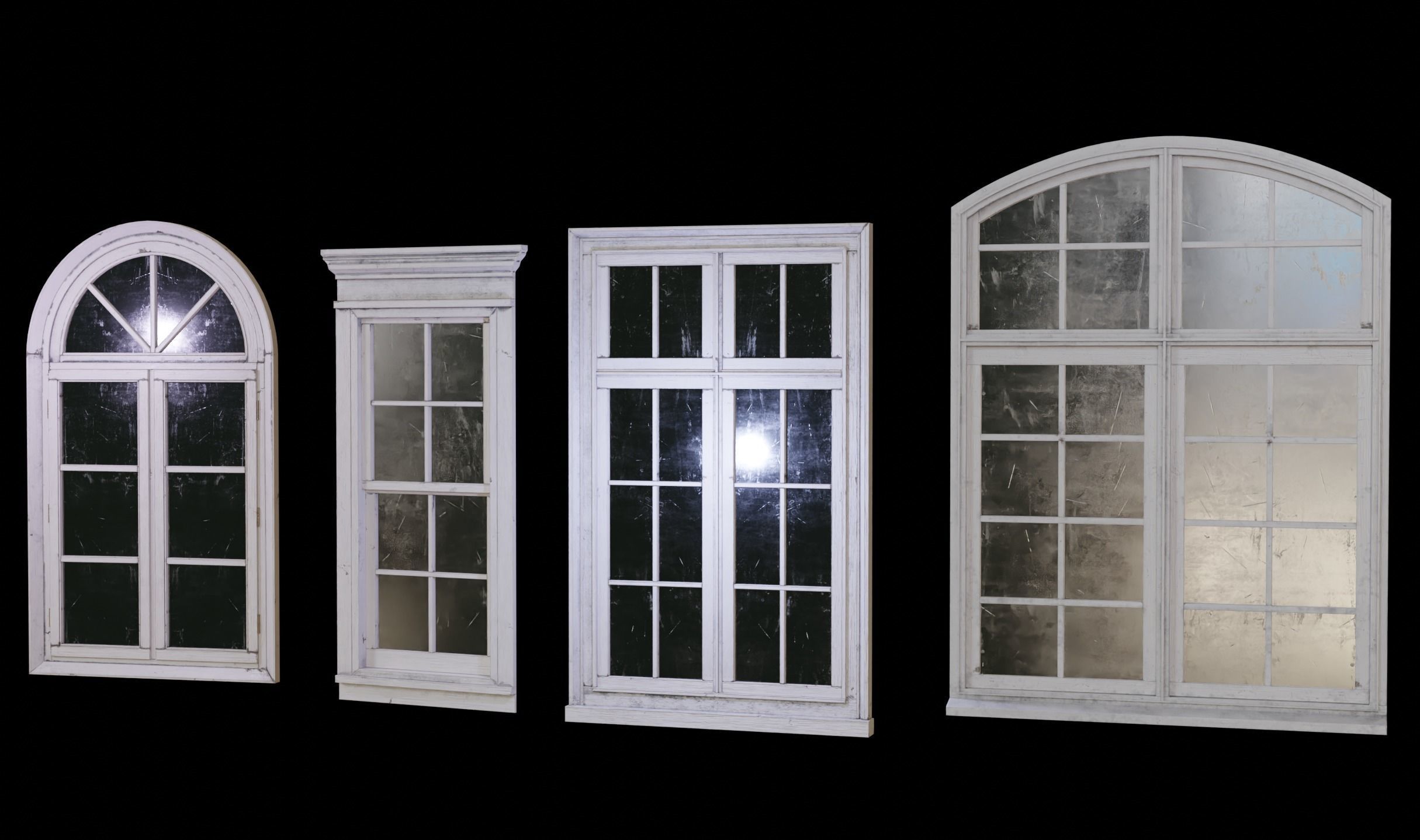 20 old windows pack Low-poly 3D model_35