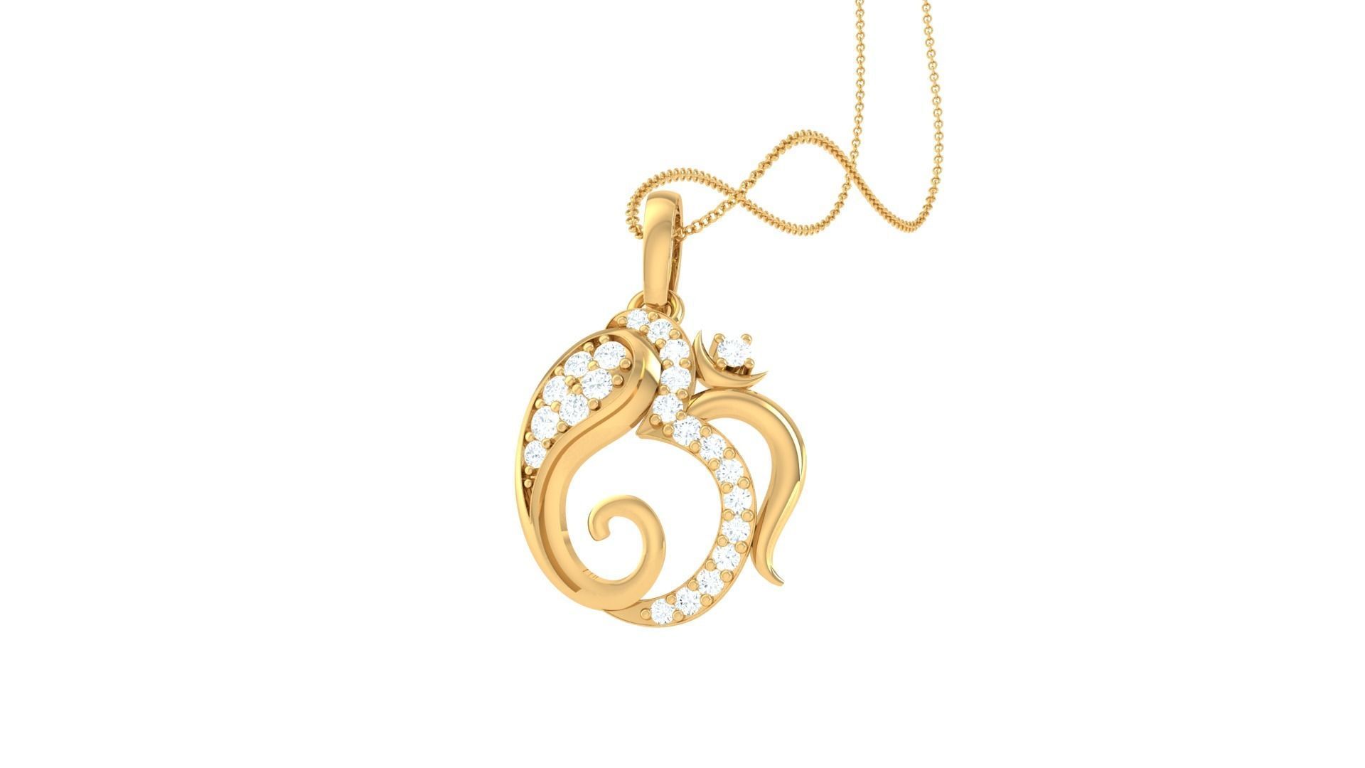 Spiritual Ganesha Pendant 3D print model_1