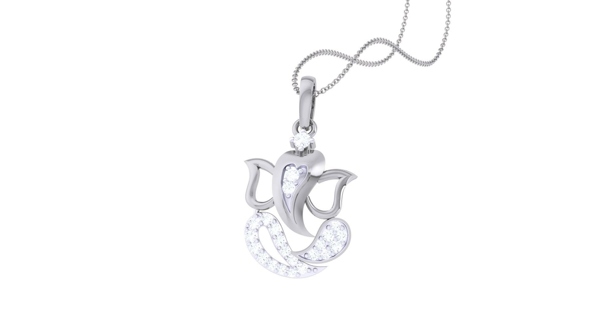 Spiritual Ganesha Pendant 3D print model_4