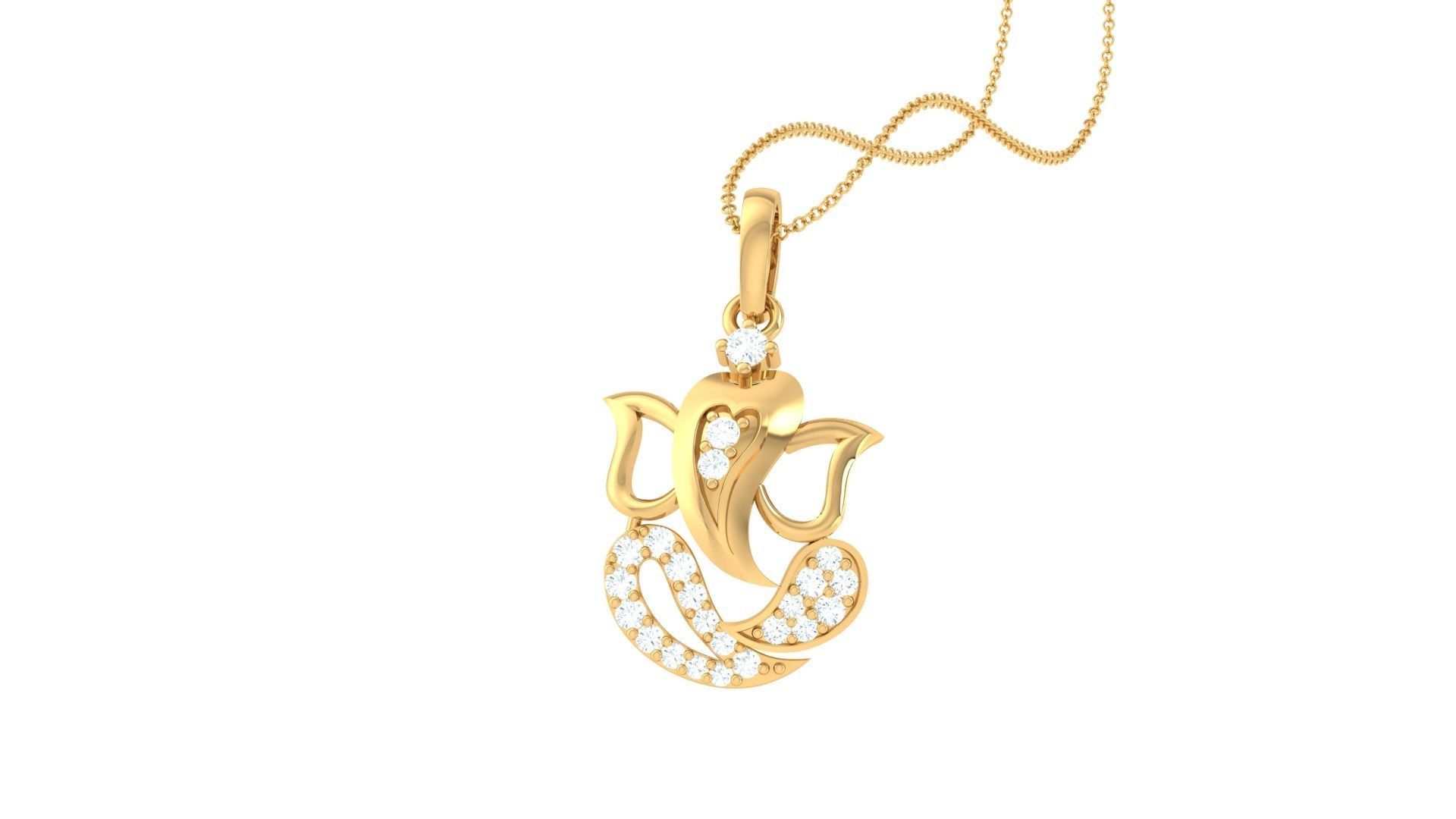 Spiritual Ganesha Pendant 3D print model_2
