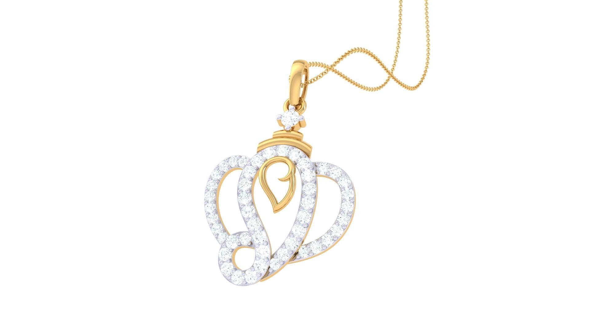 Spiritual Ganesha Pendant 3D print model_6