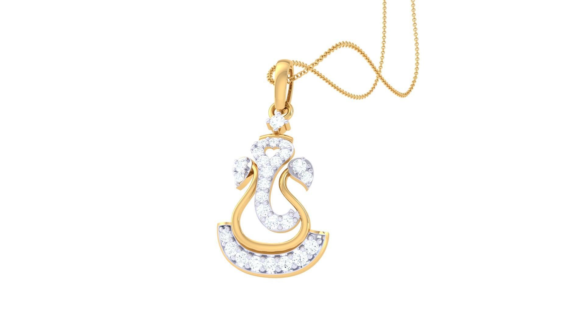 Spiritual Ganesha Pendant 3D print model_4