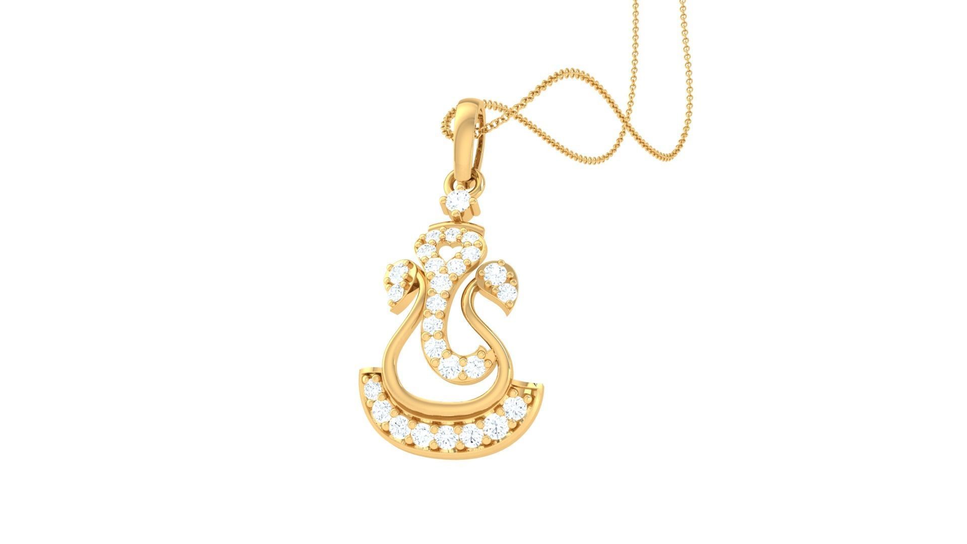 Spiritual Ganesha Pendant 3D print model_2