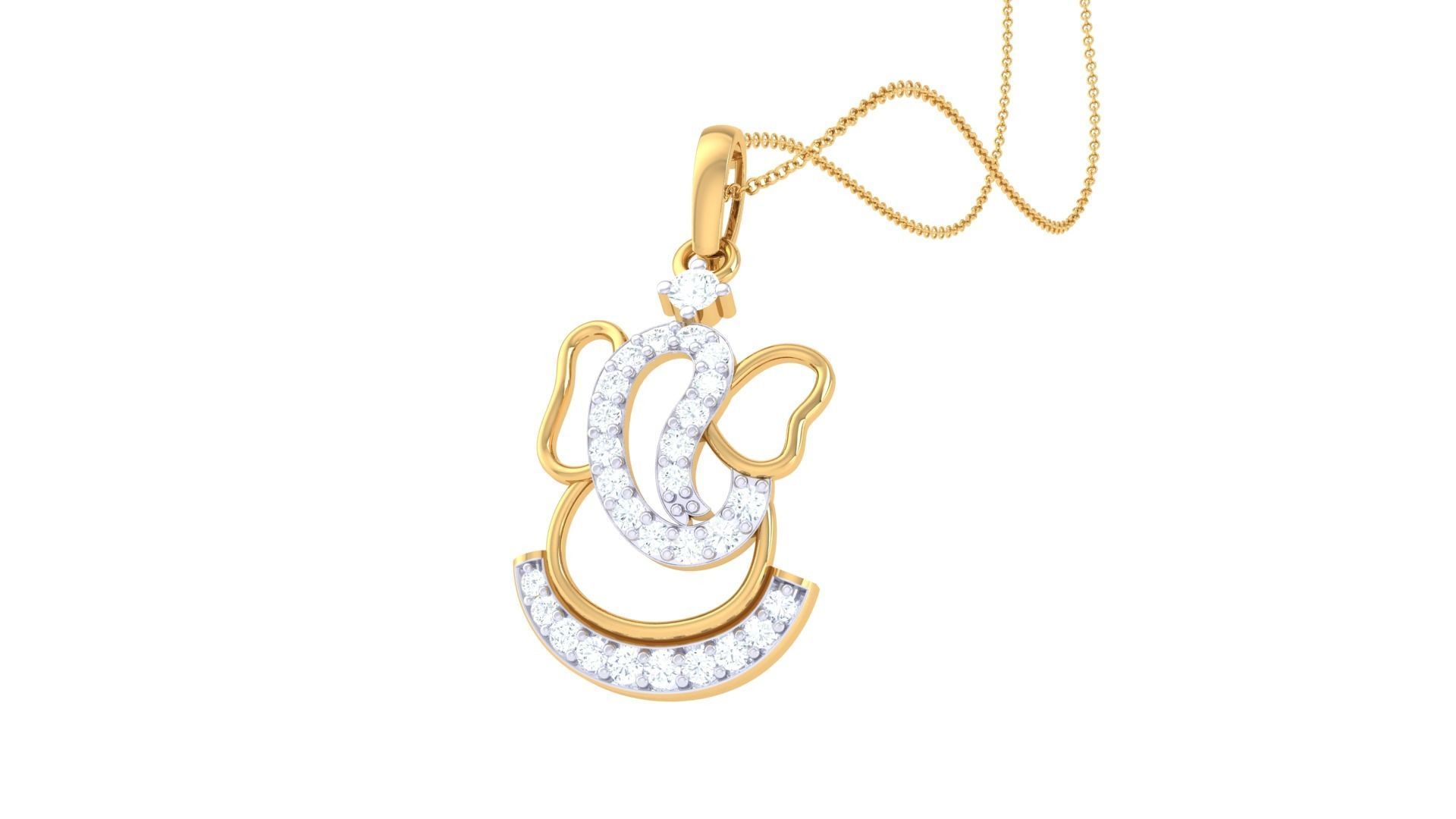 Spiritual Ganesha Pendant 3D print model_3