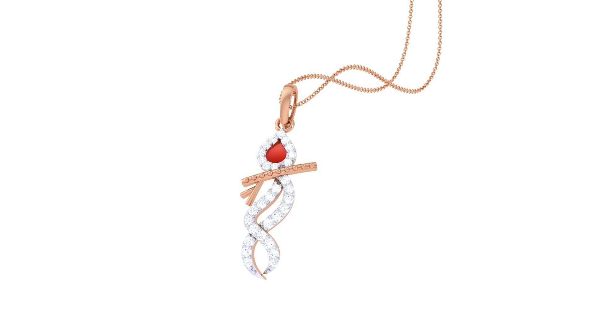 Shree krishna Flute Spiritual Pendant 3D print model_5