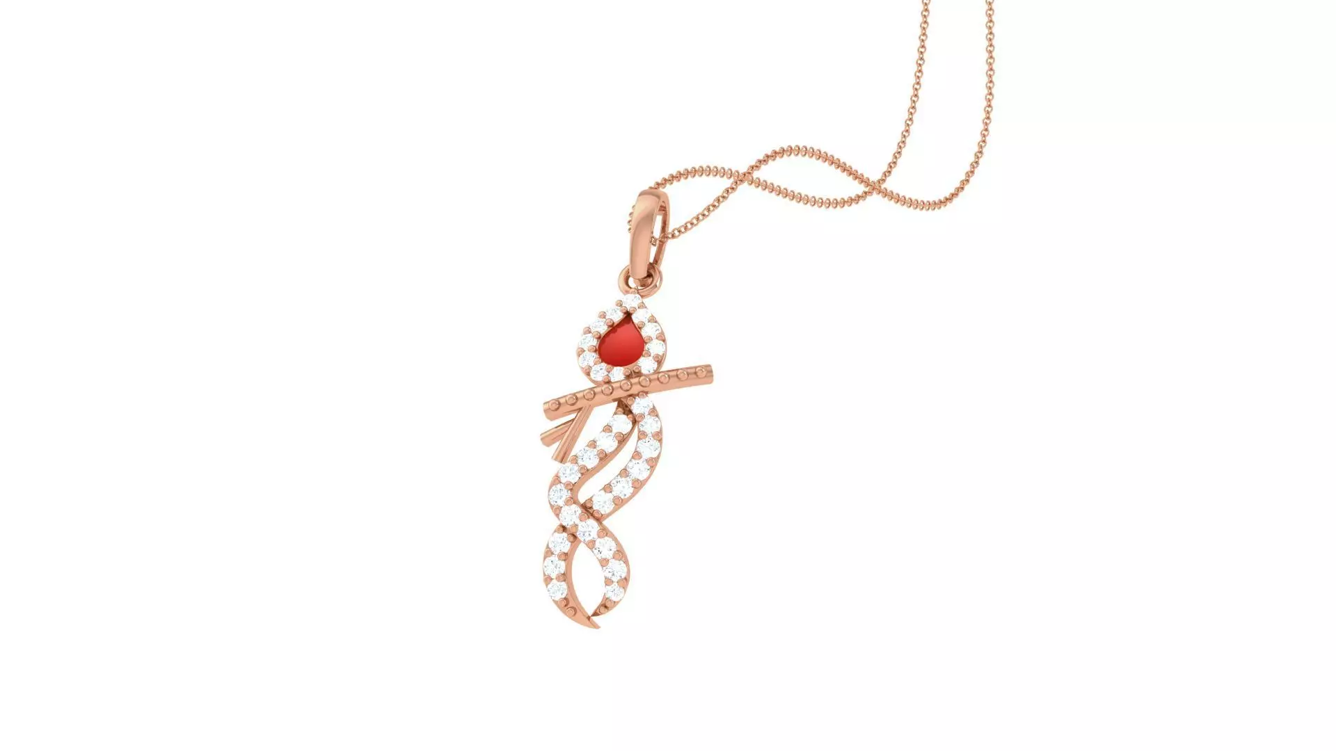 Shree krishna Flute Spiritual Pendant 3D print model_0