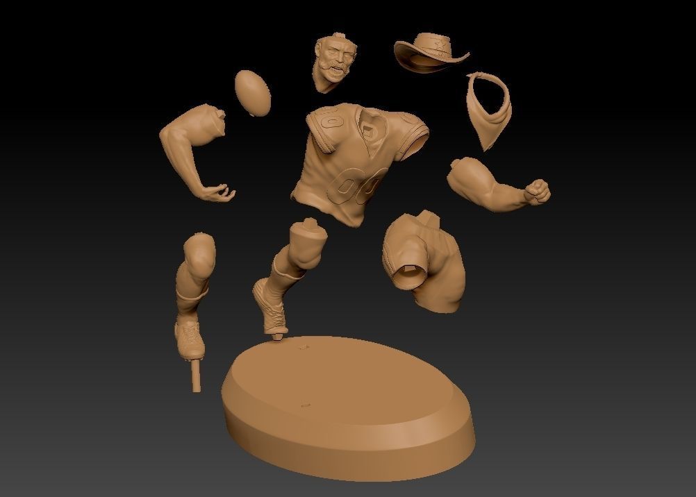 Realistic Rowdy Dallas Cowboys Mascot - NFL - Football  3D print model_21
