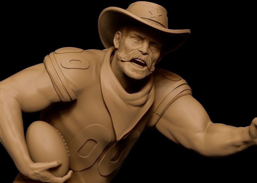 Realistic Rowdy Dallas Cowboys Mascot - NFL - Football  3D print model_22