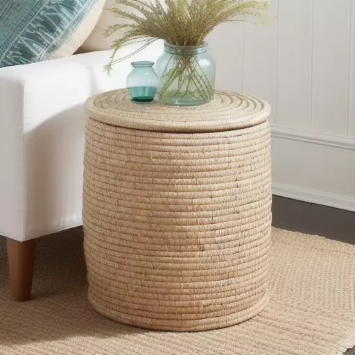 Coastal Boho Side Table Low-poly 3D model_0