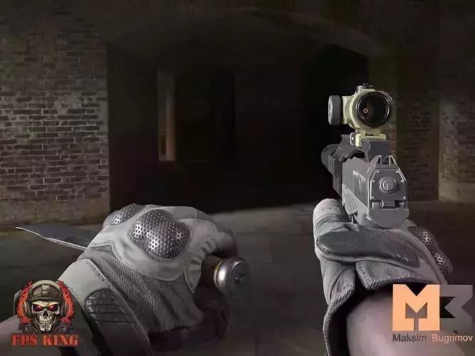 FPS Animations Pistol And Knife Low-poly 3D model