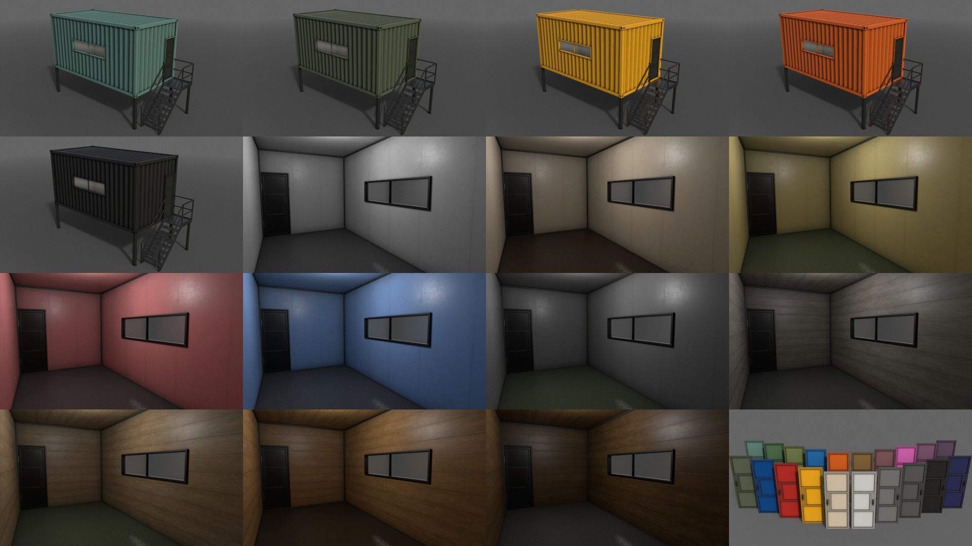 PBR Container House AA 3D Model Collection_17