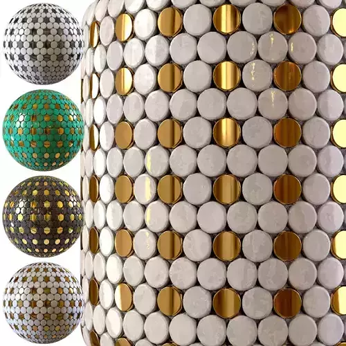 steel and marble tile PBR texture 005