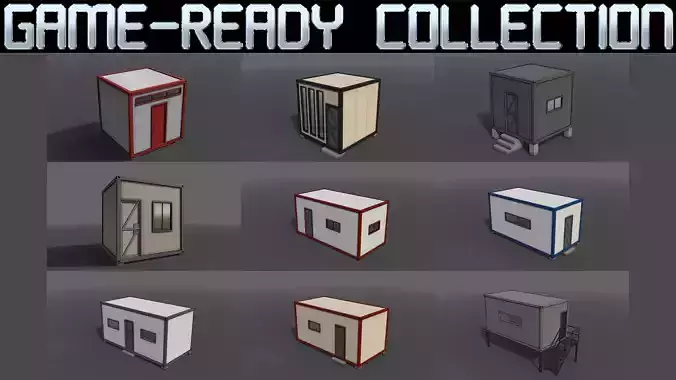 PBR Container House AB 3D Model Collection