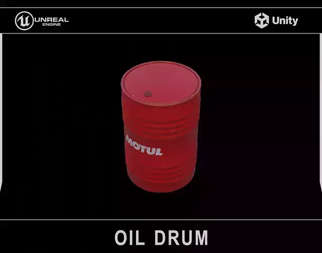 Oil Drum - Motul Low-poly 3D model