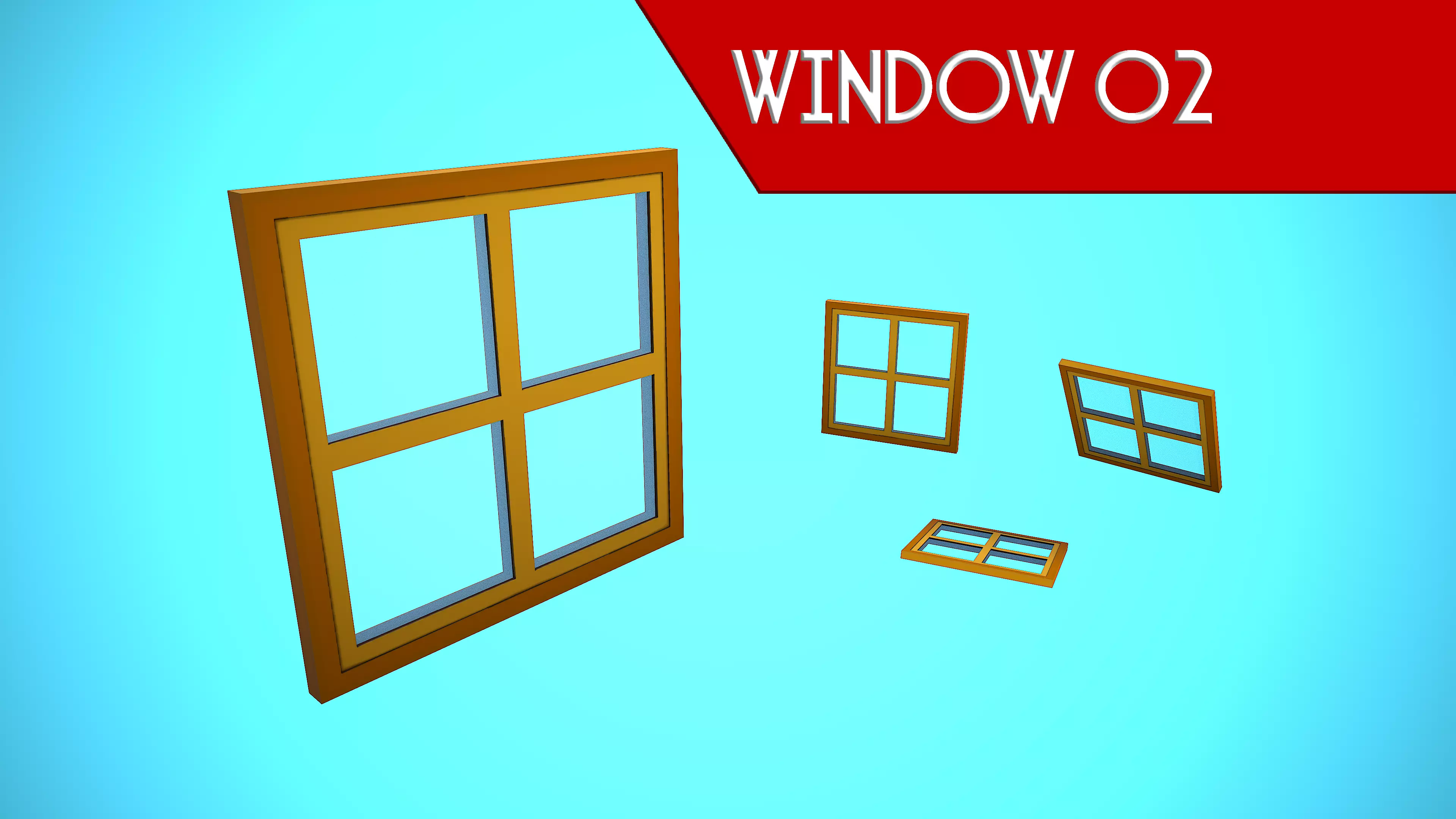 WINDOW 02 CARTOON STYLIZED Low-poly 3D model_0