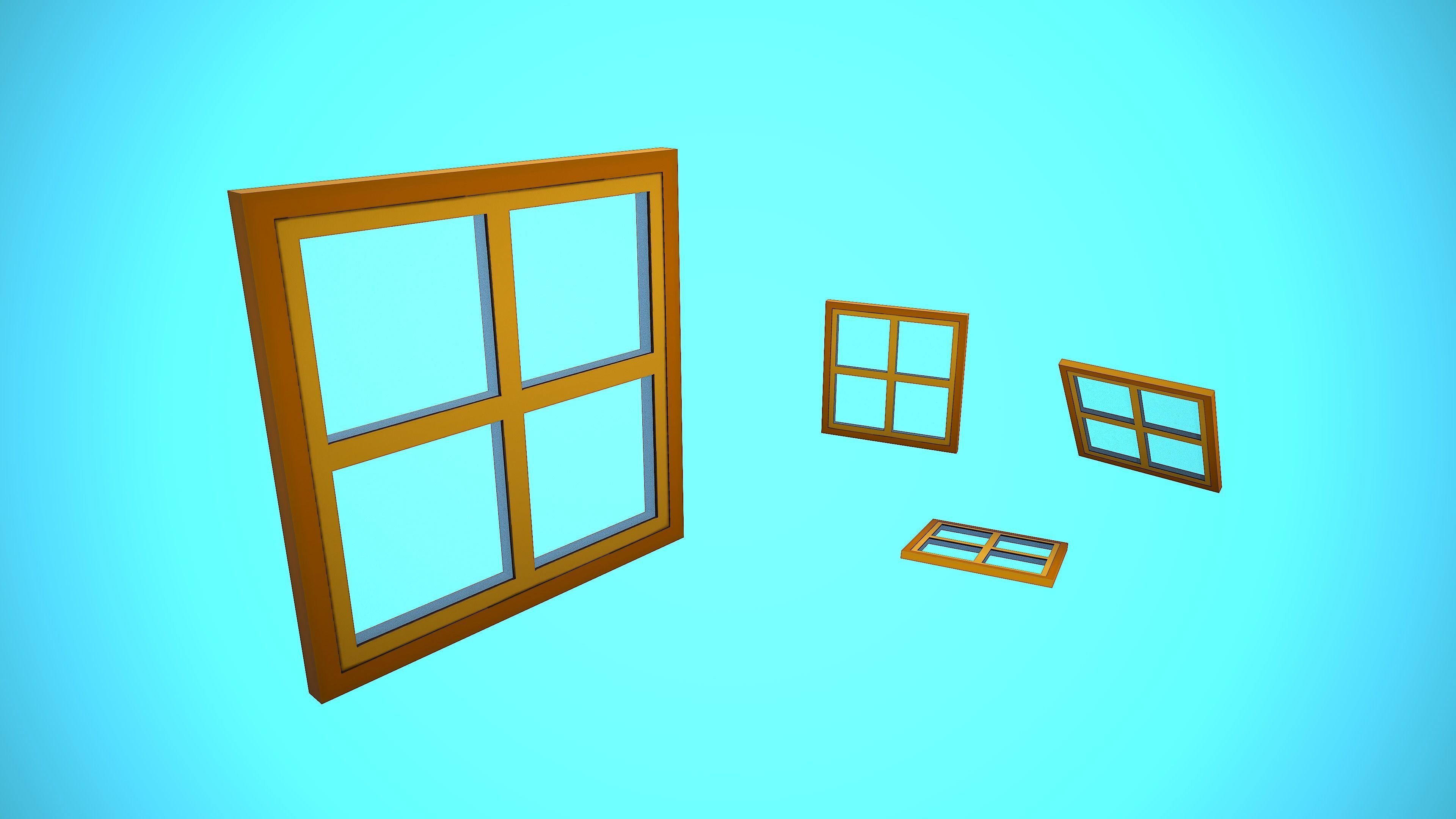 WINDOW 02 CARTOON STYLIZED Low-poly 3D model_4