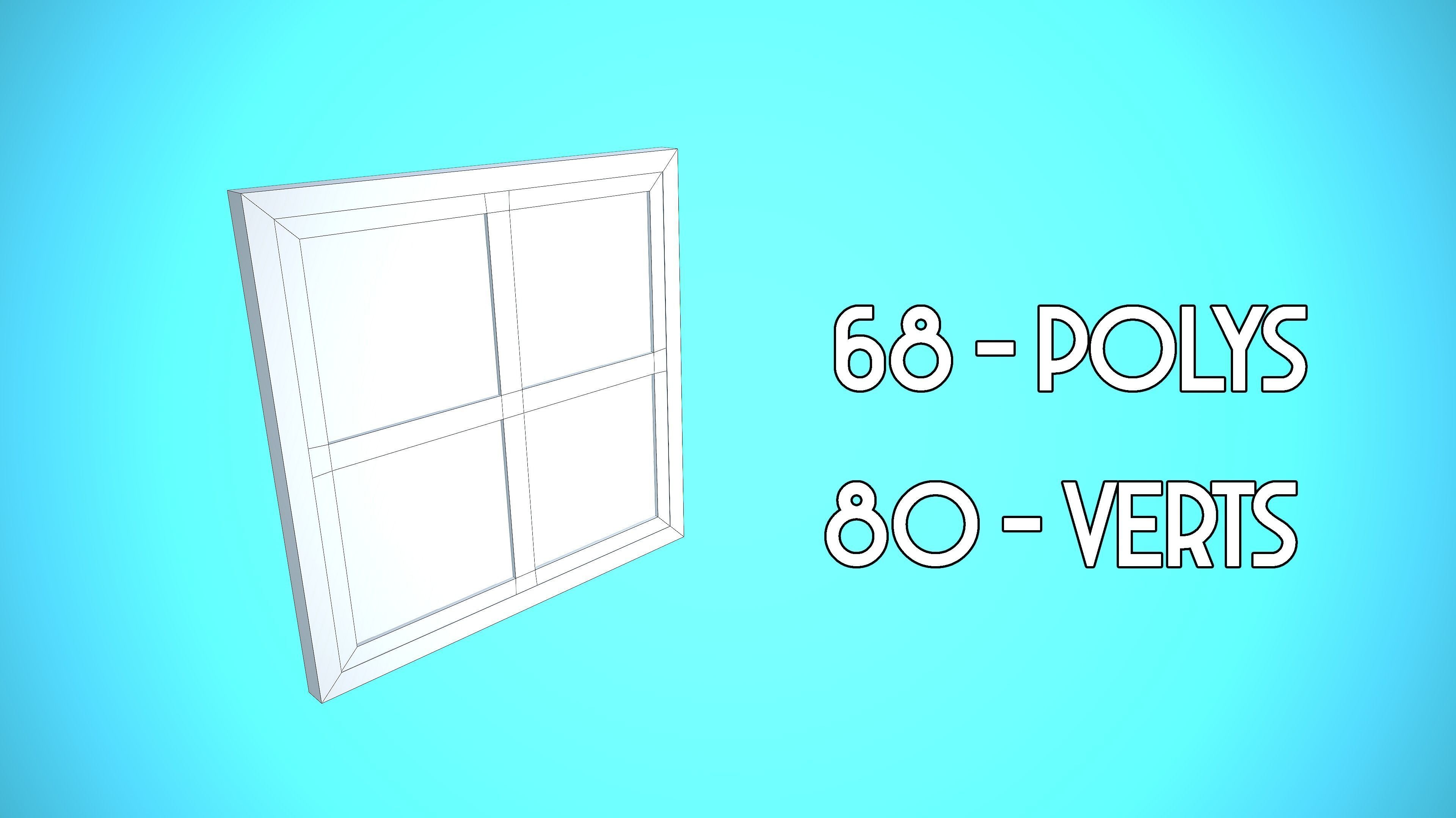 WINDOW 02 CARTOON STYLIZED Low-poly 3D model_2