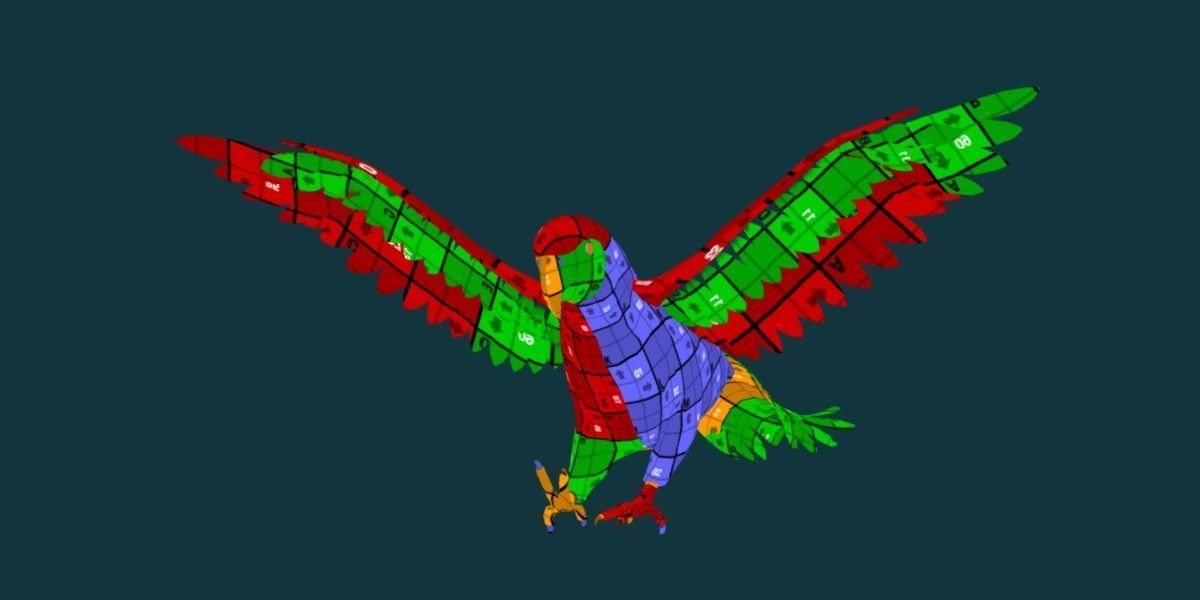 Sun Conures Parakeet Bird Low-poly 3D model_17