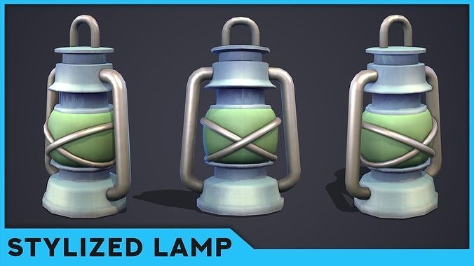 Emberlight Stylized Oil Lamp Low-poly 3D model