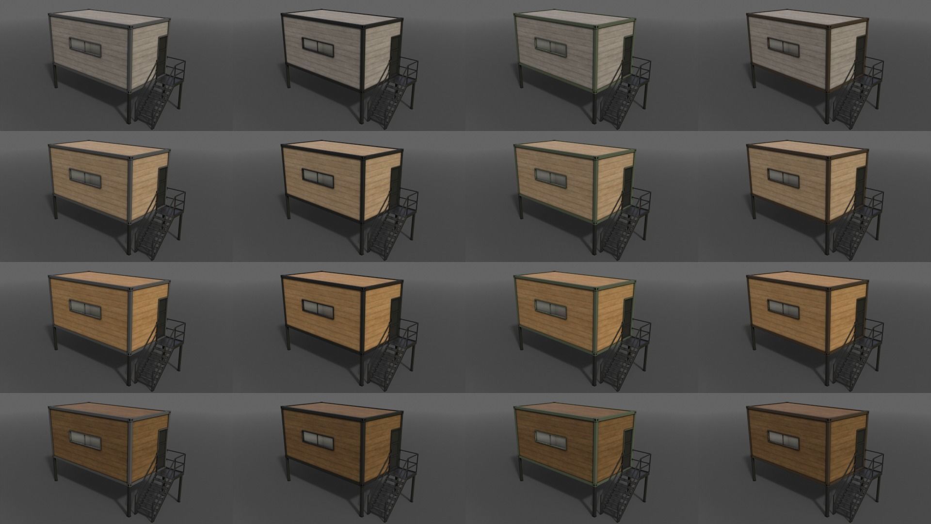 PBR Container House AC 3D Model Collection_16