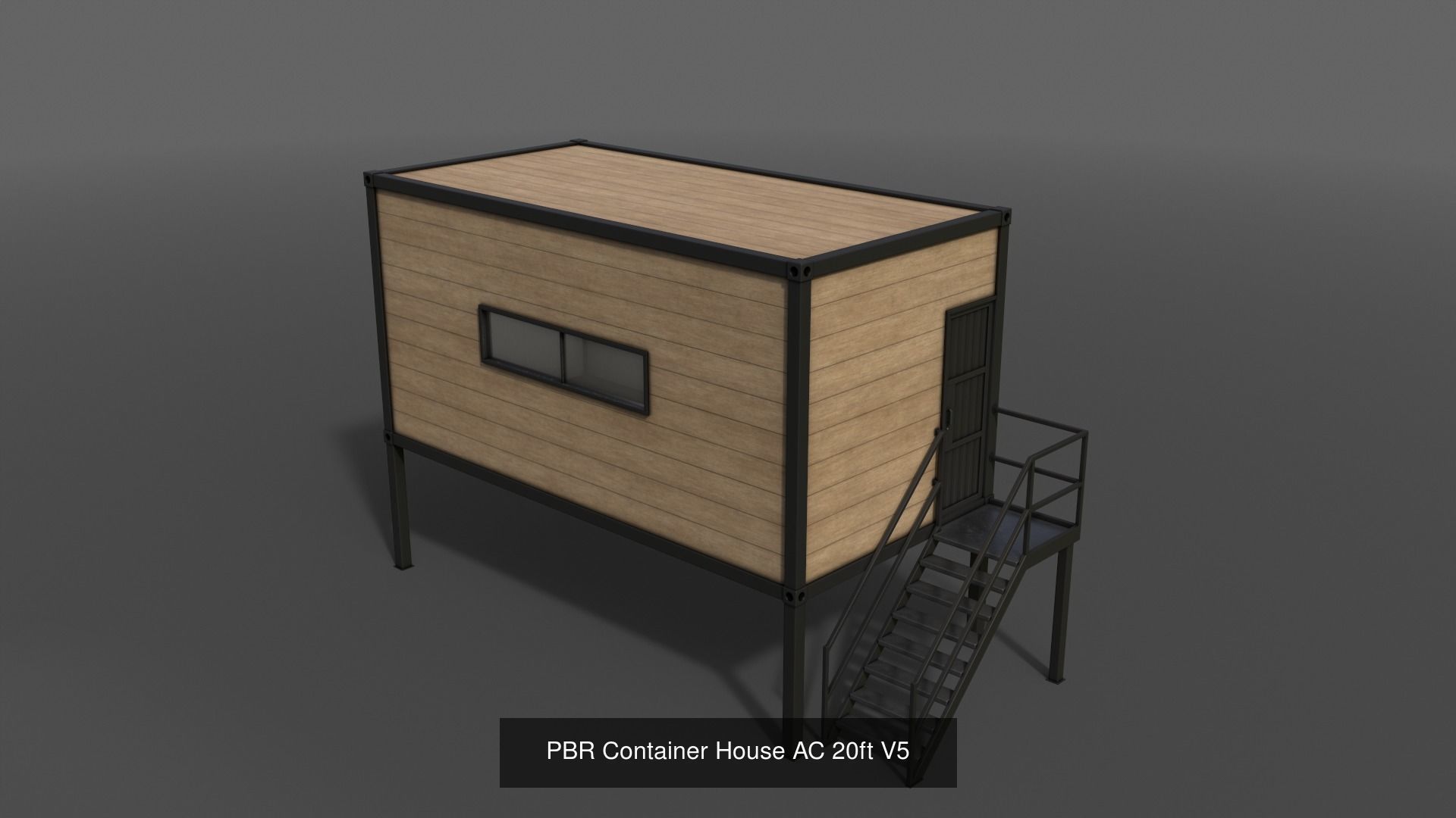 PBR Container House AC 3D Model Collection_11
