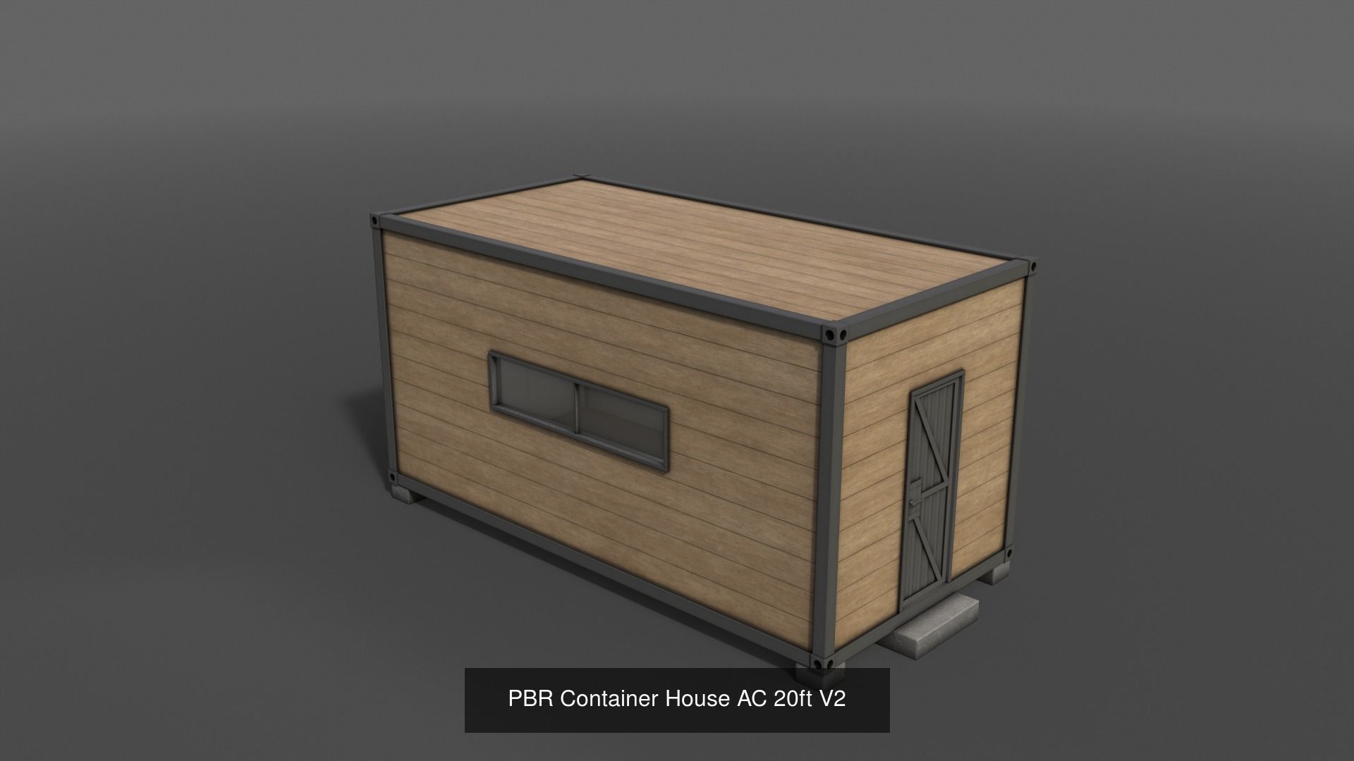 PBR Container House AC 3D Model Collection_8