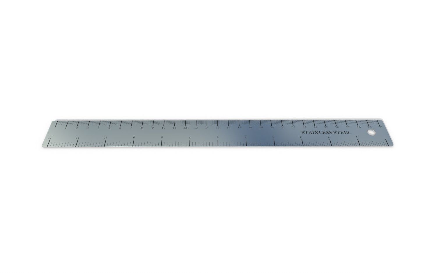 Metal Ruler 01 Low-poly 3D model_2