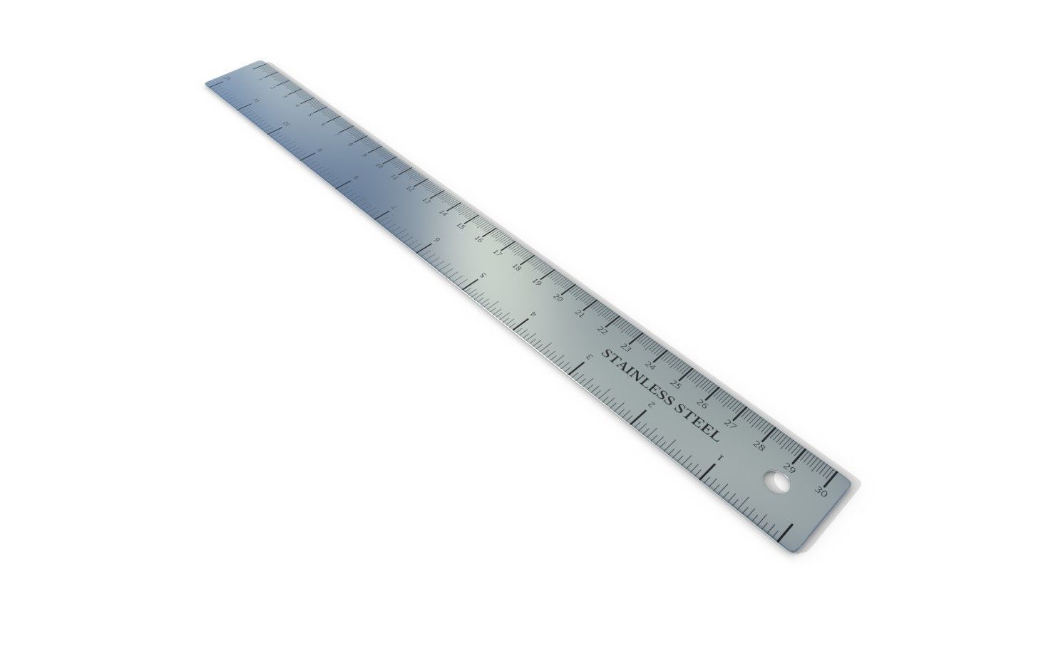 Metal Ruler 01 Low-poly 3D model_3