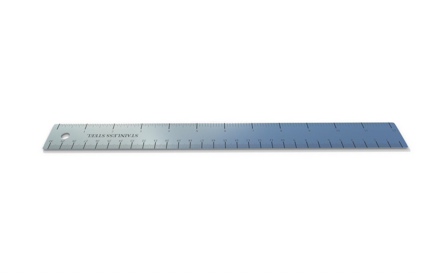 Metal Ruler 01 Low-poly 3D model_5