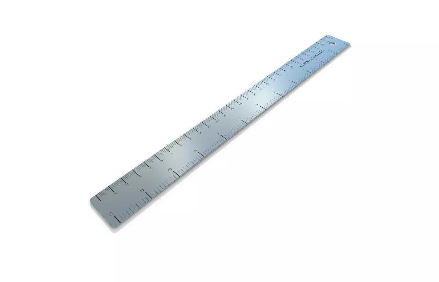 Metal Ruler 01 Low-poly 3D model_0