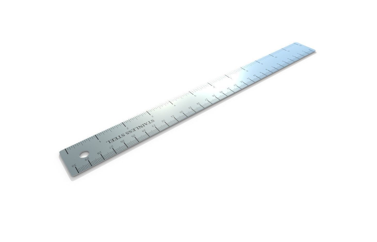Metal Ruler 01 Low-poly 3D model_4