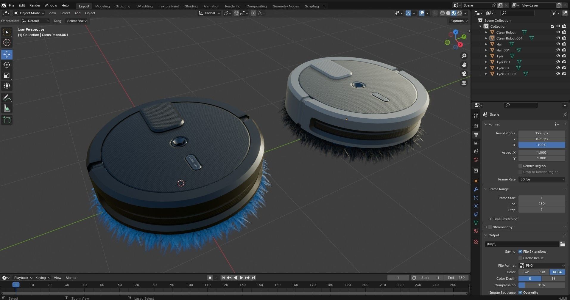 floor Cleaning Robot   Low-poly 3D model_15