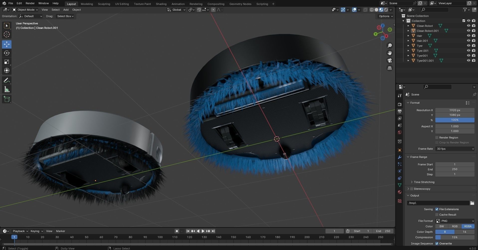 floor Cleaning Robot   Low-poly 3D model_17