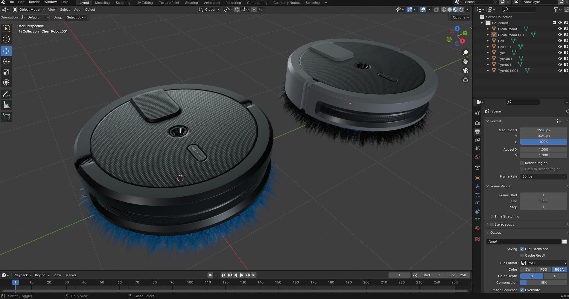 floor Cleaning Robot   Low-poly 3D model_16