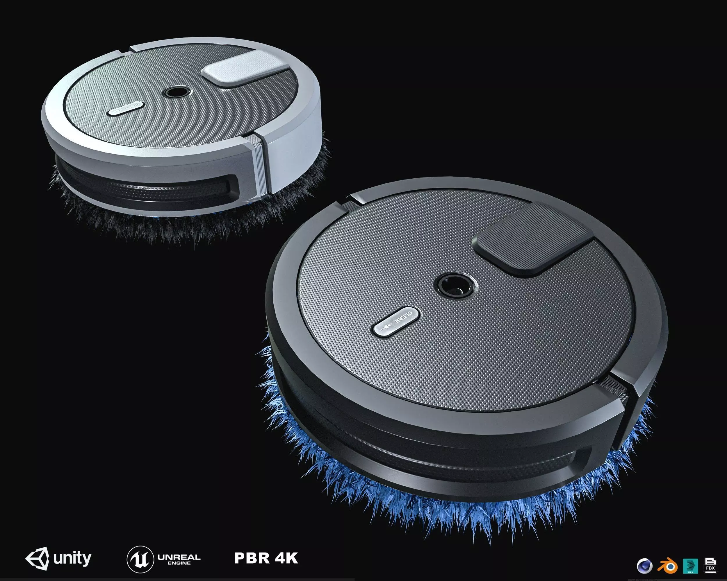 floor Cleaning Robot   Low-poly 3D model_0