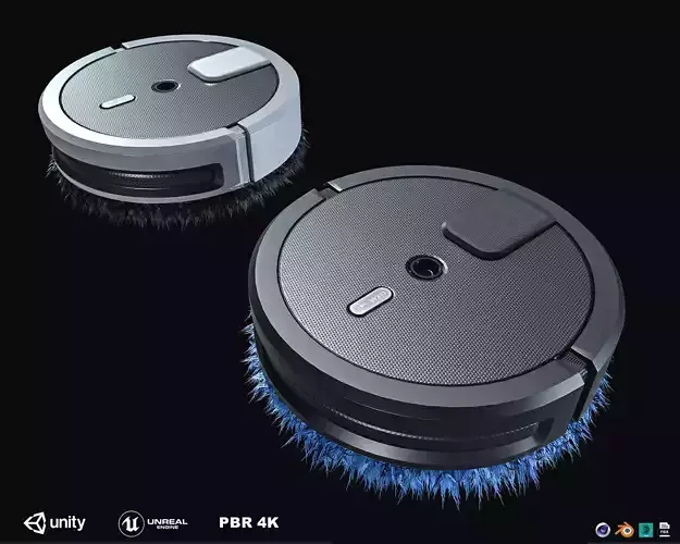 floor Cleaning Robot   Low-poly 3D model