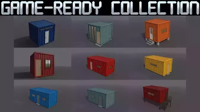 PBR Container House BA 3D Model Collection