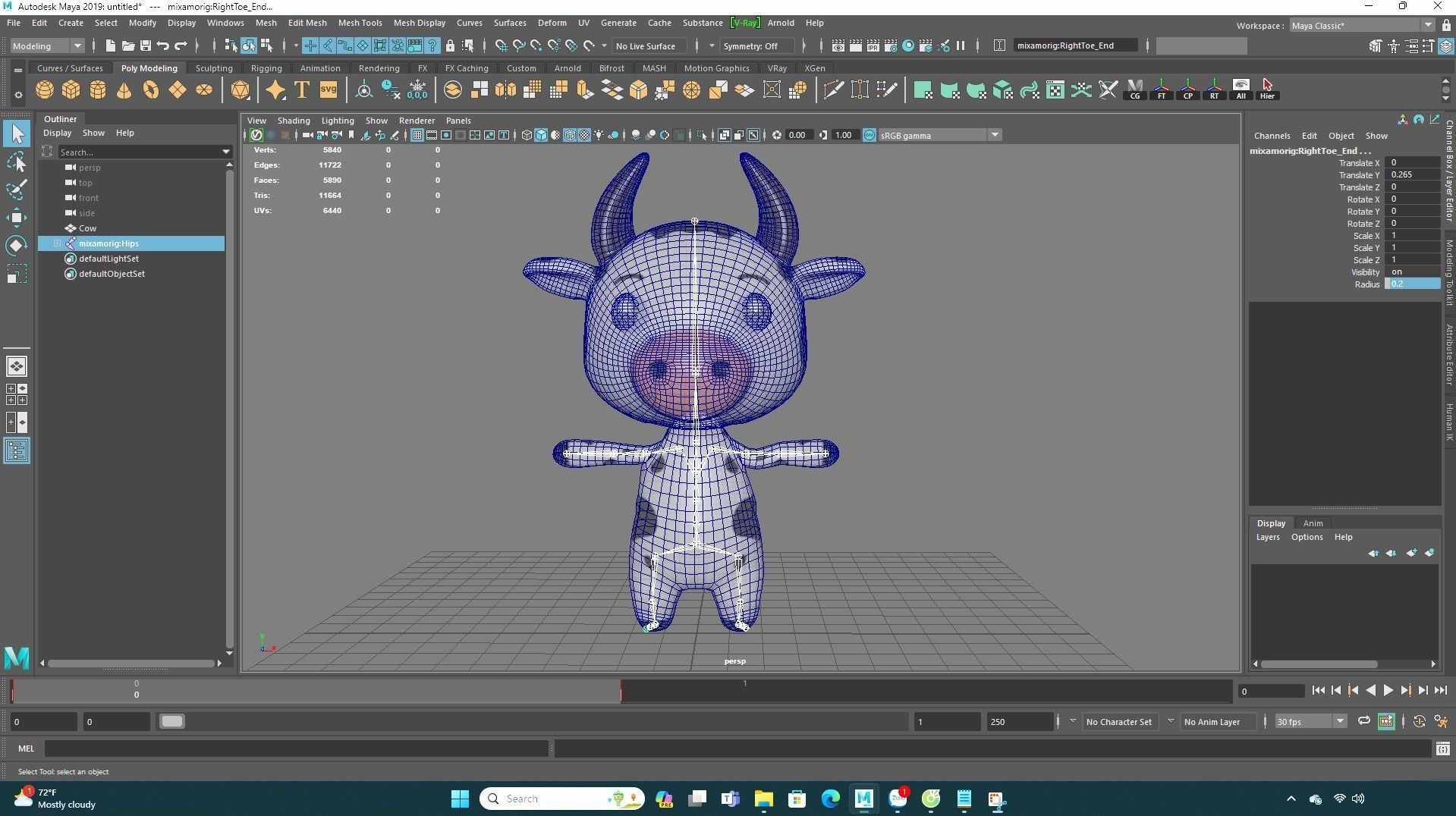 Cow low poly animated v001  Low-poly 3D model_4