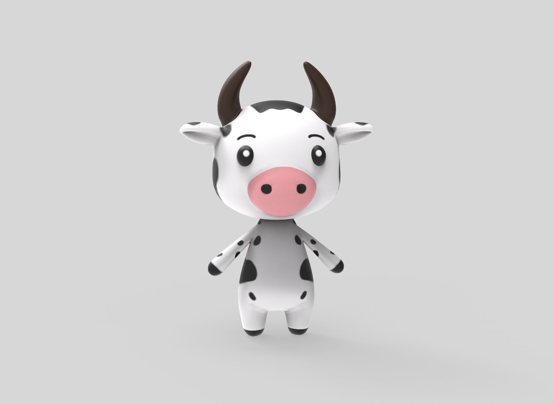 Cow low poly animated v001  Low-poly 3D model_6