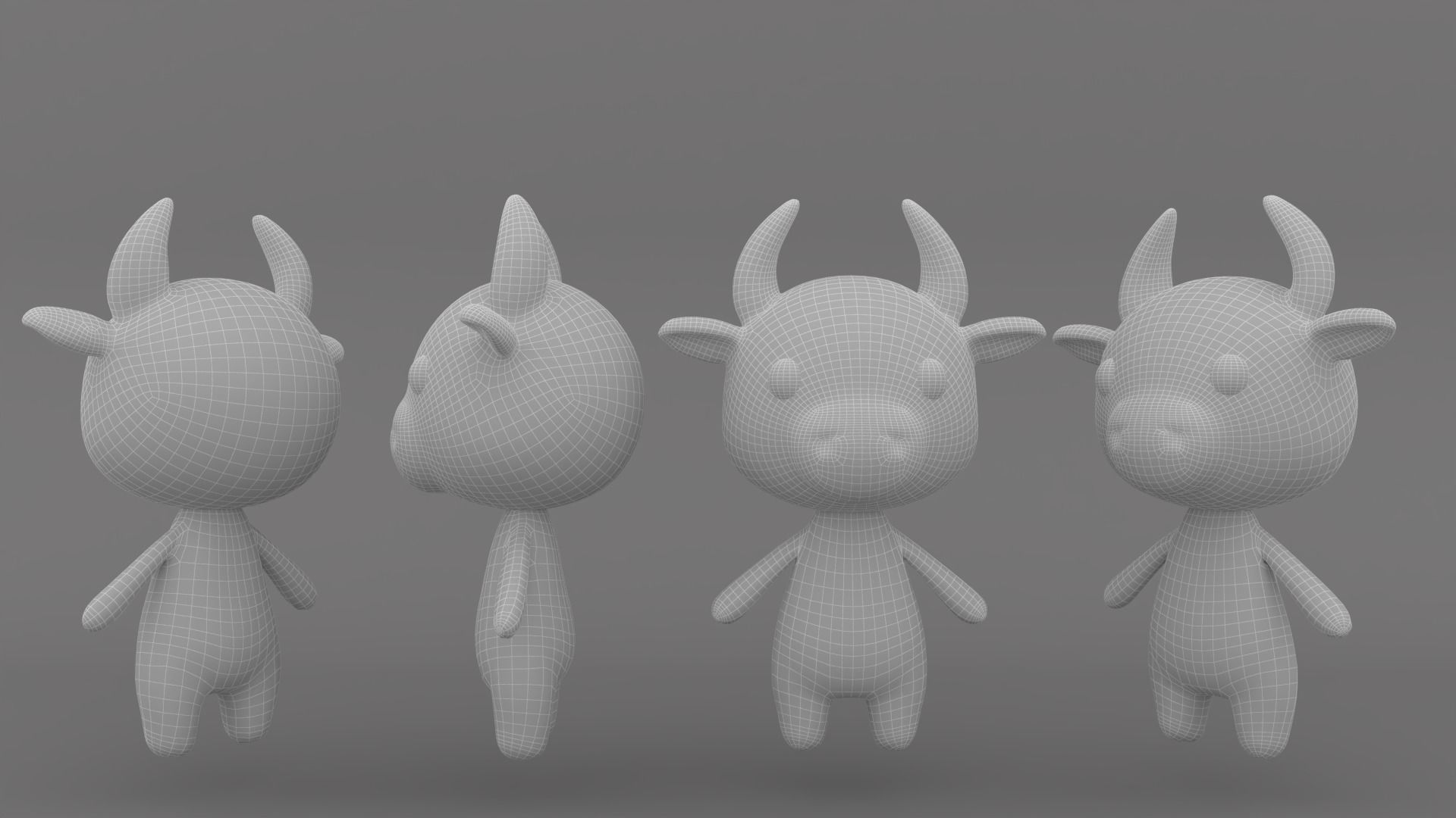 Cow low poly animated v001  Low-poly 3D model_5