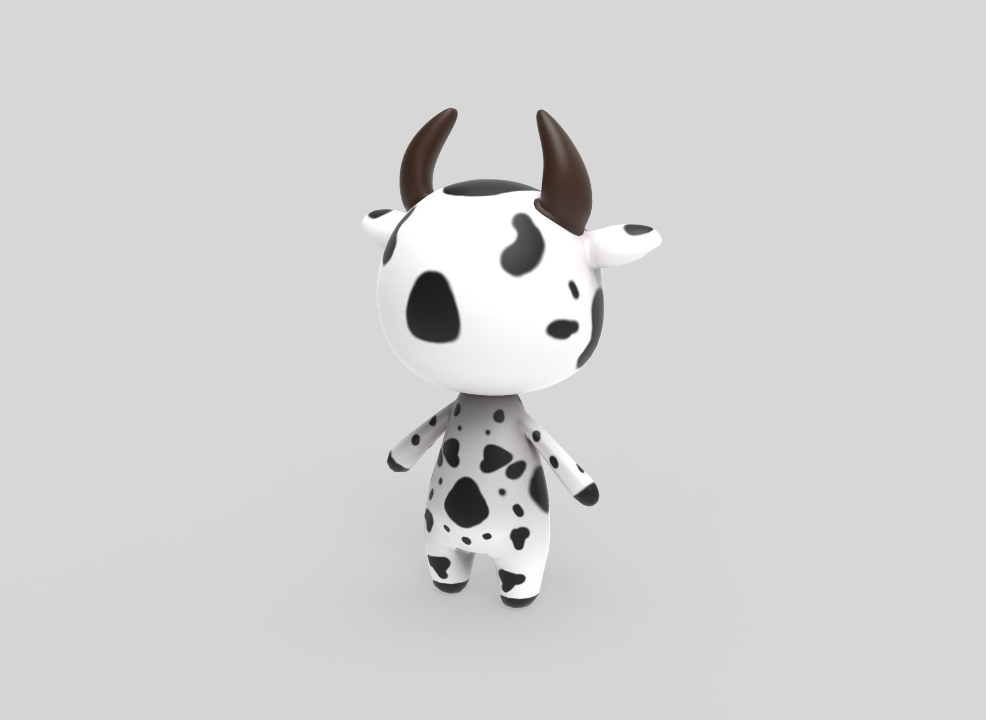 Cow low poly animated v001  Low-poly 3D model_11