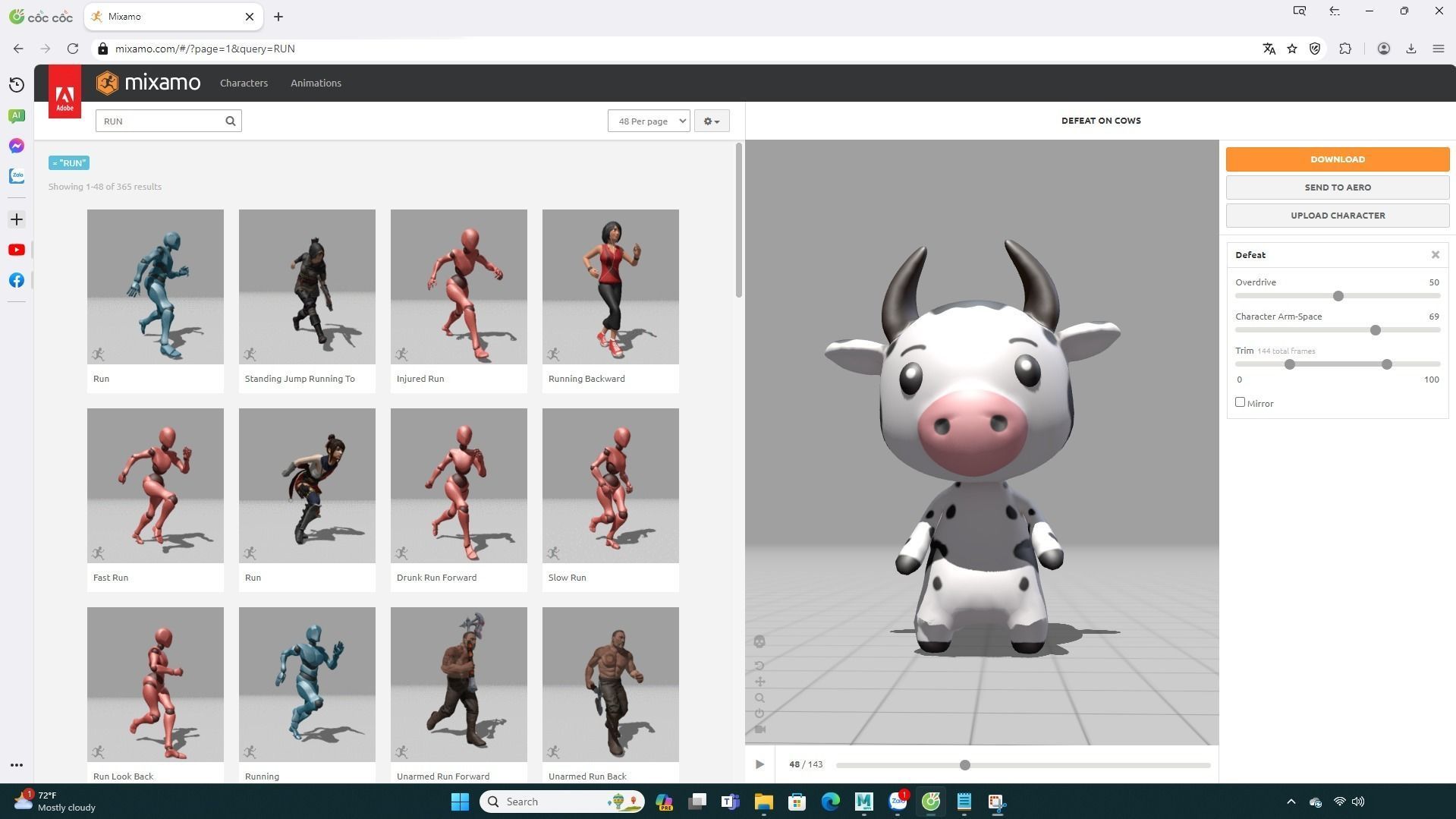 Cow low poly animated v001  Low-poly 3D model_1
