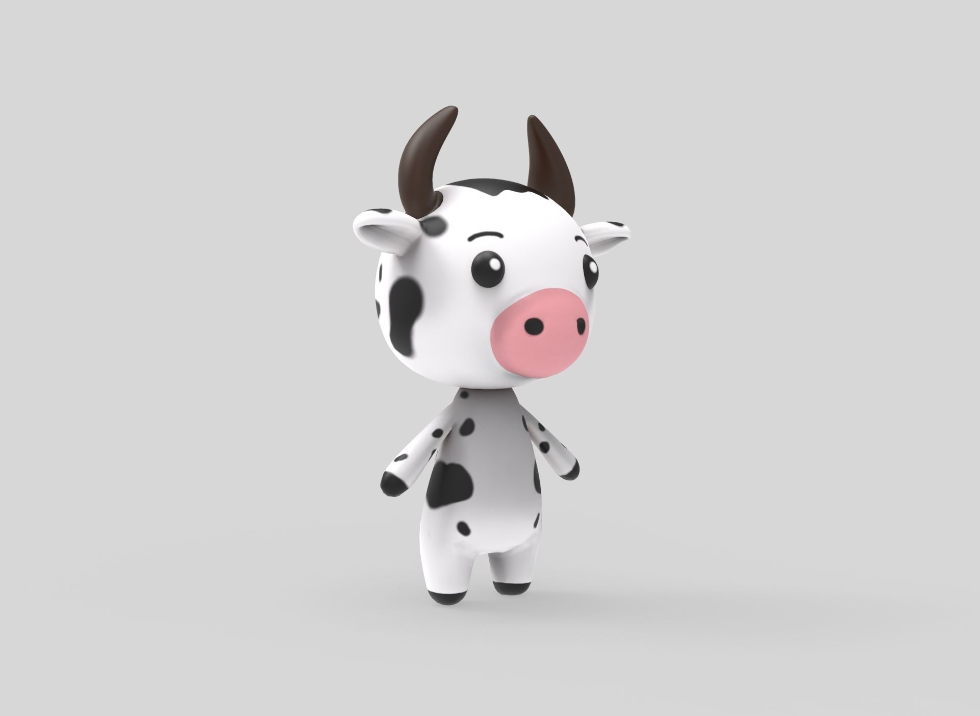 Cow low poly animated v001  Low-poly 3D model_7