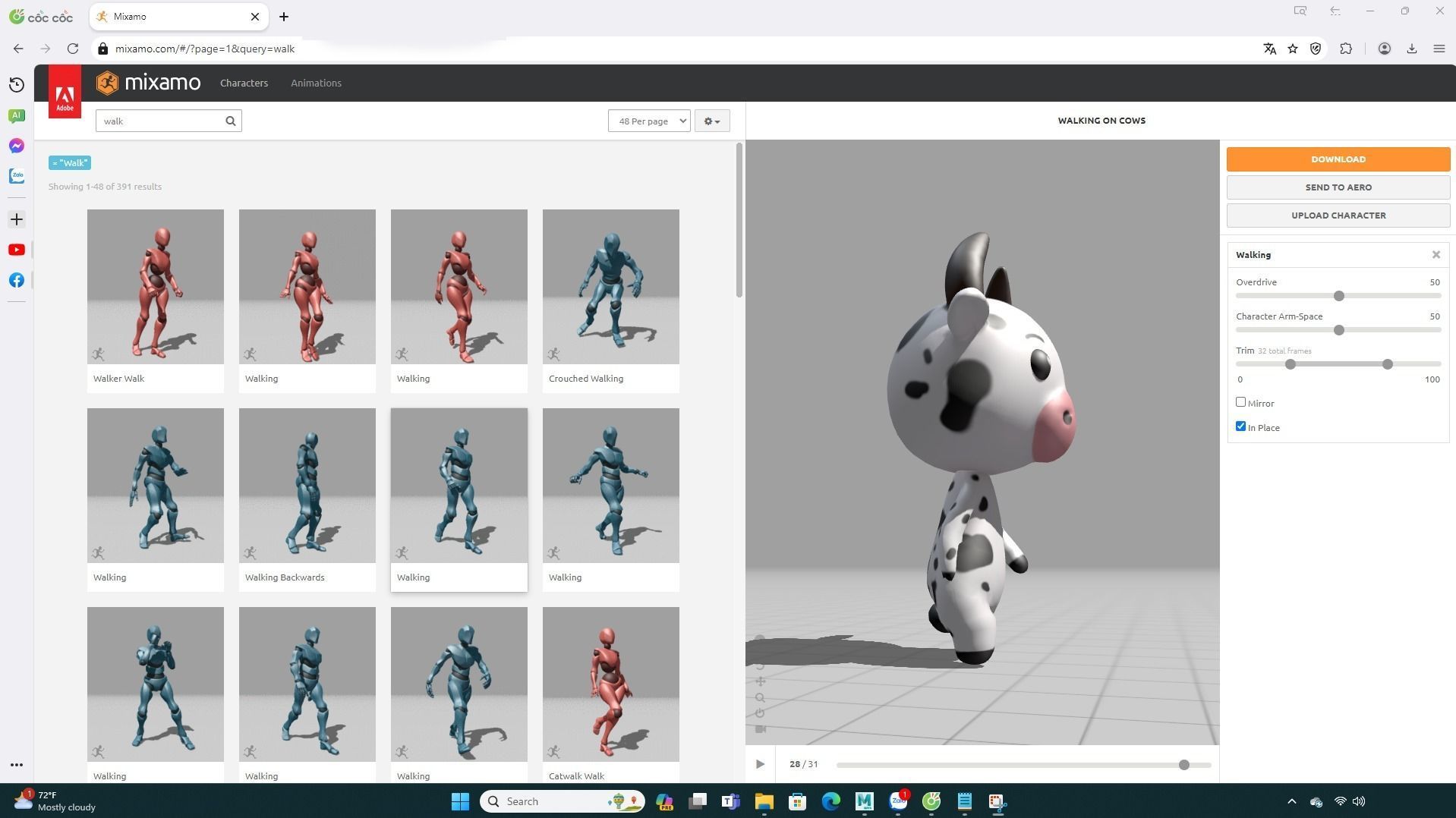Cow low poly animated v001  Low-poly 3D model_2
